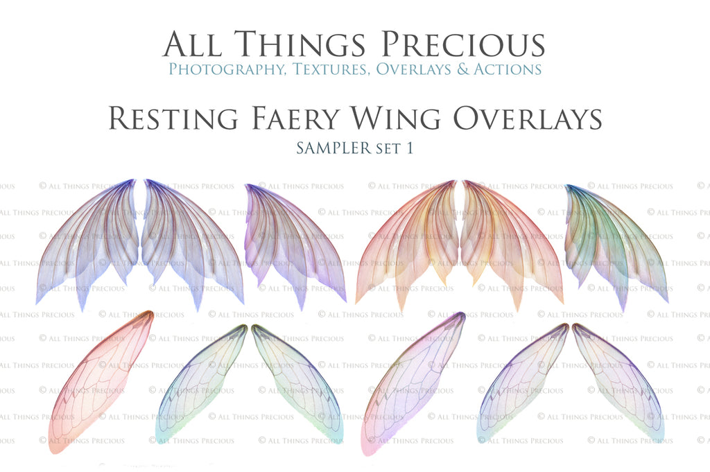 Digital Fairy Wing Overlays clipart. Png transparent see through files for photoshop. Butterfly Angel, Color, Print Photography editing. High resolution, 300dpi. Printable, Photography Graphic design assets, add on stock resources. Magical Scrapbooking design. Fairy Photographer edit. Colorful Big Bundle. ATP Textures.