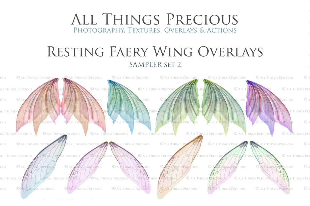 Digital Fairy Wing Overlays clipart. Png transparent see through files for photoshop. Butterfly Angel, Color, Print Photography editing. High resolution, 300dpi. Printable, Photography Graphic design assets, add on stock resources. Scrapbooking design. Fairy Photographer edit. Colorful Big Bundle. ATP Textures.