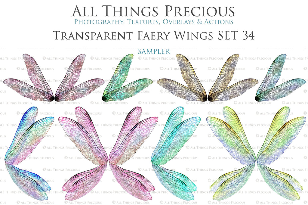 Digital Fairy Wings Overlays clipart. Png transparent see through files for photoshop. Butterfly Angel, Color, Print Photography editing. High resolution, 300dpi. Printable, Photography Graphic design assets, add on stock resources. Magical Scrapbooking design. Faery Photographer edit. Colorful Big Bundle. ATP Textures