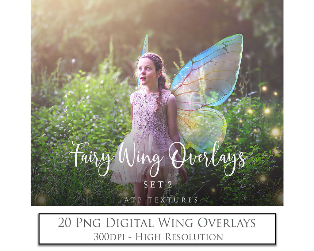 Digital Fairy Wing Overlays clipart. Png transparent see through files for photoshop. Butterfly Angel, Color, Print Photography editing. High resolution, 300dpi. Printable, Photography Graphic design assets, add on stock resources. Magical Scrapbooking design. Fairy Photographer edit. Colorful Big Bundle. ATP Textures.