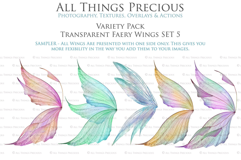 Fairy Wings Overlays For Photography, Photoshop, Digital art and Creatives. Transparent, high resolution wings for photographers. These are gorgeous PNG overlays for fantasy digital art and Child portraiture. colour, White fairy wings. Photo Overlays. Digital download. Graphic effects. ATP Textures