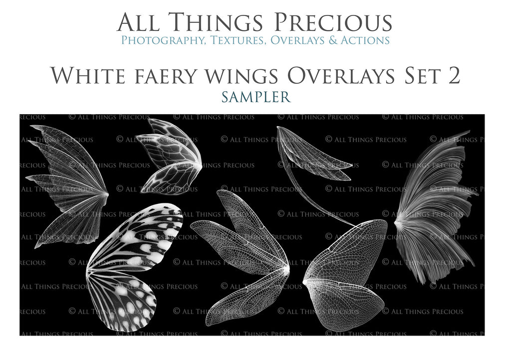 White Sparkling fairy wings, Png overlays for photoshop. High resolution transparent, see through wings. Fairycore, Cosplay, Photographers, Photoshop Edits, Digital overlay for photography. Digital stock and resources. Graphic design. Colourful, Gold, Fantasy Wing Bundle. Assets for Fine Art design. By ATP Textures