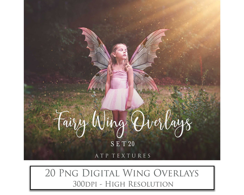 Digital Fairy Wing Overlays clipart. Png transparent see through files for photoshop. Butterfly Angel, Color, Print Photography editing. High resolution, 300dpi. Printable, Photography Graphic design assets, add on stock resources. Magical Scrapbooking design. Fairy Photographer edit. Colorful Big Bundle. ATP Textures.