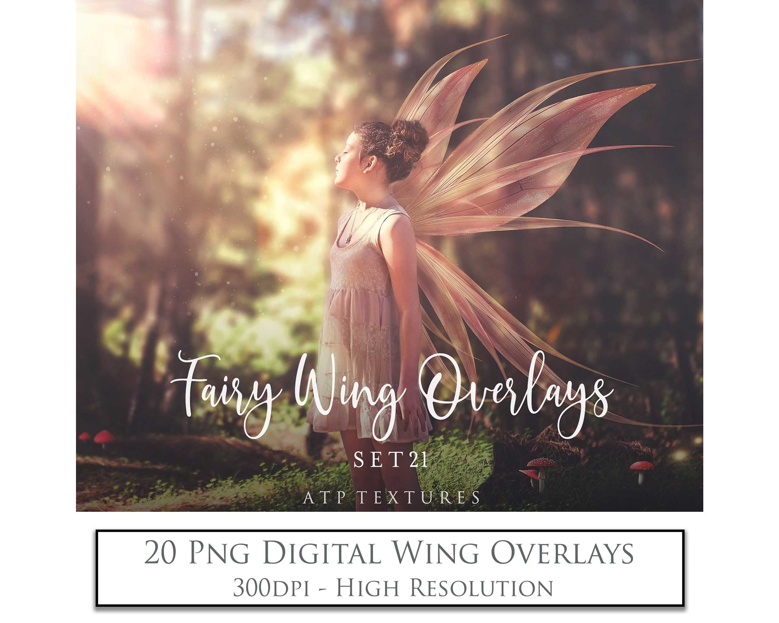 Digital Fairy Wing Overlays clipart. Png transparent see through files for photoshop. Butterfly Angel, Color, Print Photography editing. High resolution, 300dpi. Printable, Photography Graphic design assets, add on stock resources. Magical Scrapbooking design. Faery Photographer edit. Colorful Big Bundle. ATP Textures.