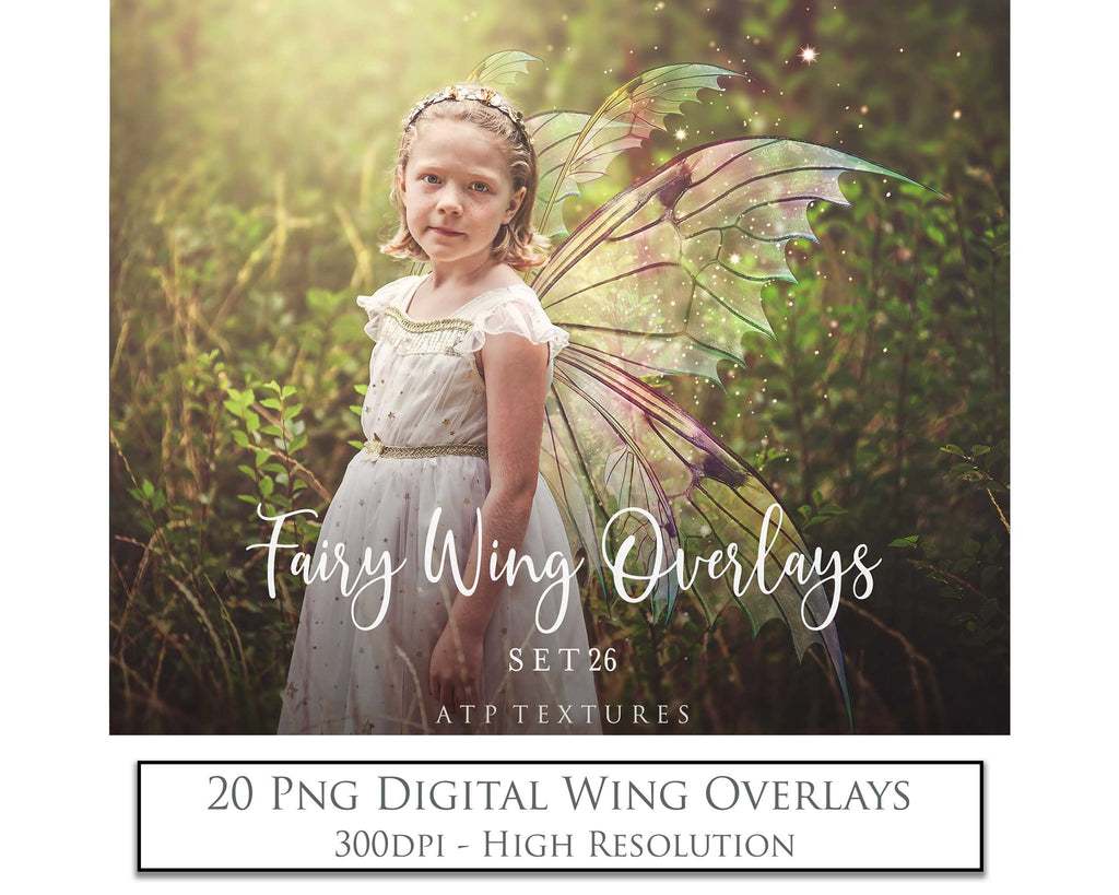 Digital Fairy Wings Overlays clipart. Png transparent see through files for photoshop. Butterfly Angel, Color, Print Photography editing. High resolution, 300dpi. Printable, Photography Graphic design assets, add on stock resources. Magical Scrapbooking design. Faery Photographer edit. Colorful Big Bundle. ATP Textures