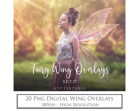 Digital Fairy Wings Overlays clipart. Png transparent see through files for photoshop. Butterfly Angel, Color, Print Photography editing. High resolution, 300dpi. Printable, Photography Graphic design assets, add on stock resources. Magical Scrapbooking design. Faery Photographer edit. Colorful Big Bundle. ATP Textures