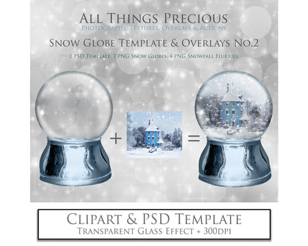 Digital Snow Globe Clipart and Background with snow Overlays and a PSD Template included in the set.The globe is transparent, perfect for you to add your own images and retain the snow globe effect. Photoshop Photography Background. Printable, Editable for Christmas with Santa Window or Glass Globe. ATP Textures