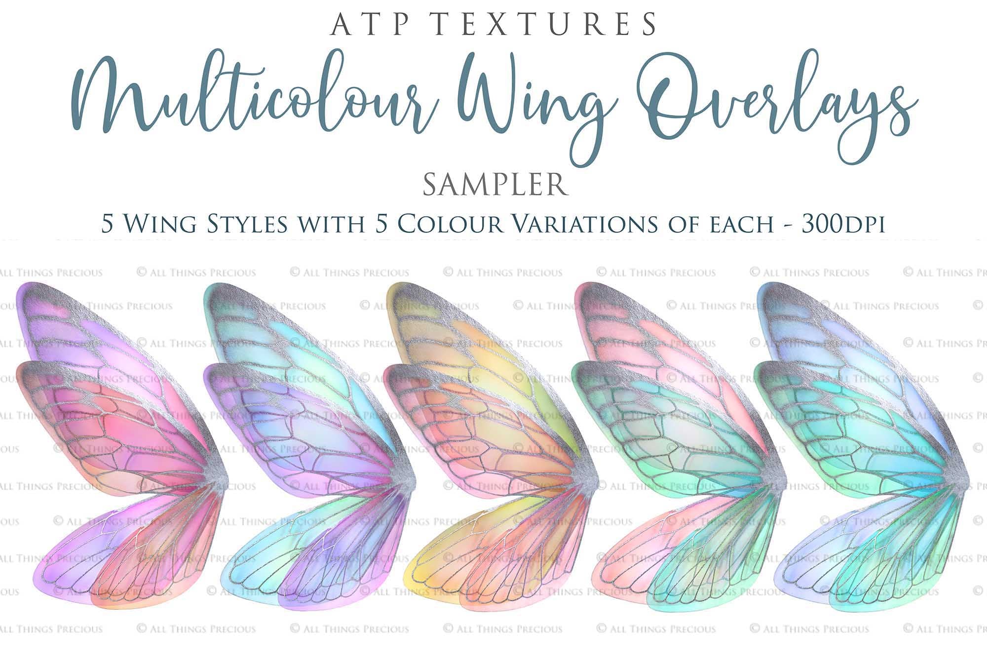 Fairy Wings Overlays For Photography, Photoshop, Digital art and Creatives. Transparent, high resolution wings for photographers. These are gorgeous PNG overlays for fantasy digital art and Child portraiture. colour, White fairy wings. Photo Overlays. Digital download. Graphic effects. ATP Textures