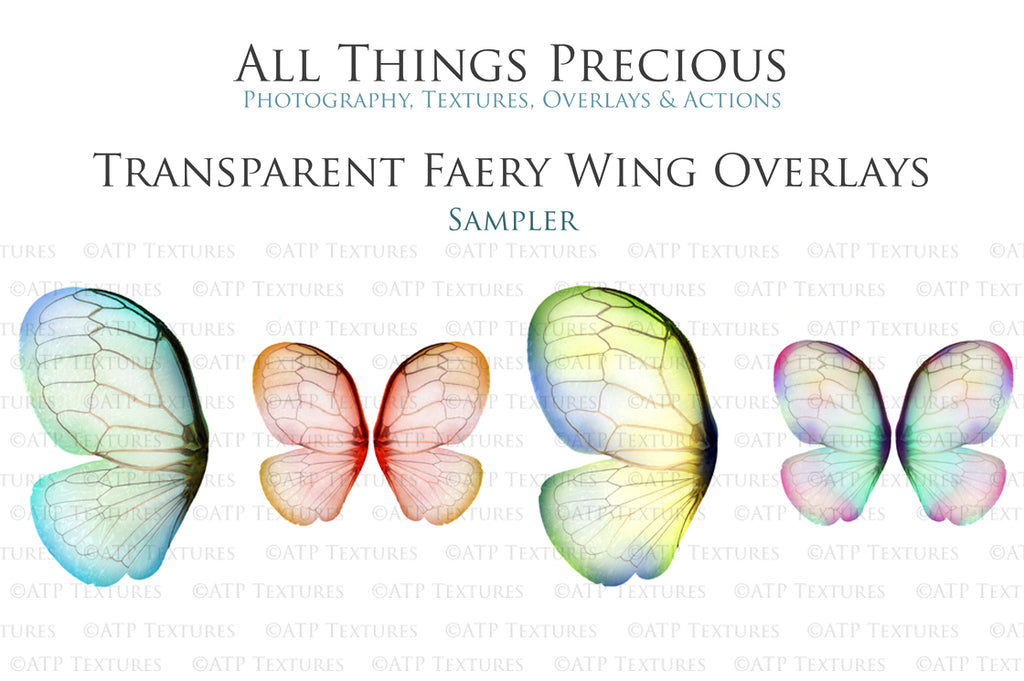 Digital Fairy Wing Overlays clipart. Png transparent see through files for photoshop. Butterfly Angel, Color, Print Photography editing. High resolution, 300dpi. Printable, Photography Graphic design assets, add on stock resources. Magical Scrapbooking design. Fairy Photographer edit. Colorful Big Bundle. ATP Textures.