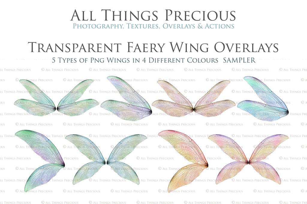 Digital Fairy Wings Overlays clipart. Png transparent see through files for photoshop. Butterfly Angel, Color, Print Photography editing. High resolution, 300dpi. Printable, Photography Graphic design assets, add on stock resources. Magical Scrapbooking design. Faery Photographer edit. Colorful Big Bundle. ATP Textures