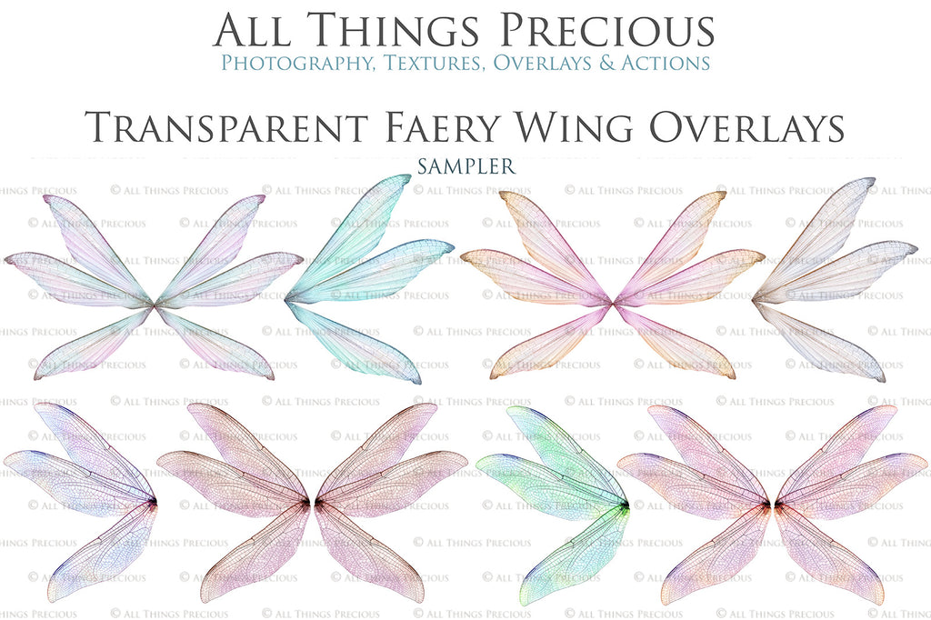 Digital Fairy Wing Overlays clipart. Png transparent see through files for photoshop. Butterfly Angel, Color, Print Photography editing. High resolution, 300dpi. Printable, Photography Graphic design assets, add on stock resources. Magical Scrapbooking design. Fairy Photographer edit. Colorful Big Bundle. ATP Textures.