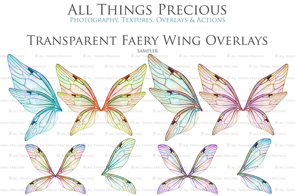 Digital Fairy Wings Overlays clipart. Png transparent see through files for photoshop. Butterfly Angel, Color, Print Photography editing. High resolution, 300dpi. Printable, Photography Graphic design assets, add on stock resources. Magical Scrapbooking design. Faery Photographer edit. Colorful Big Bundle. ATP Textures