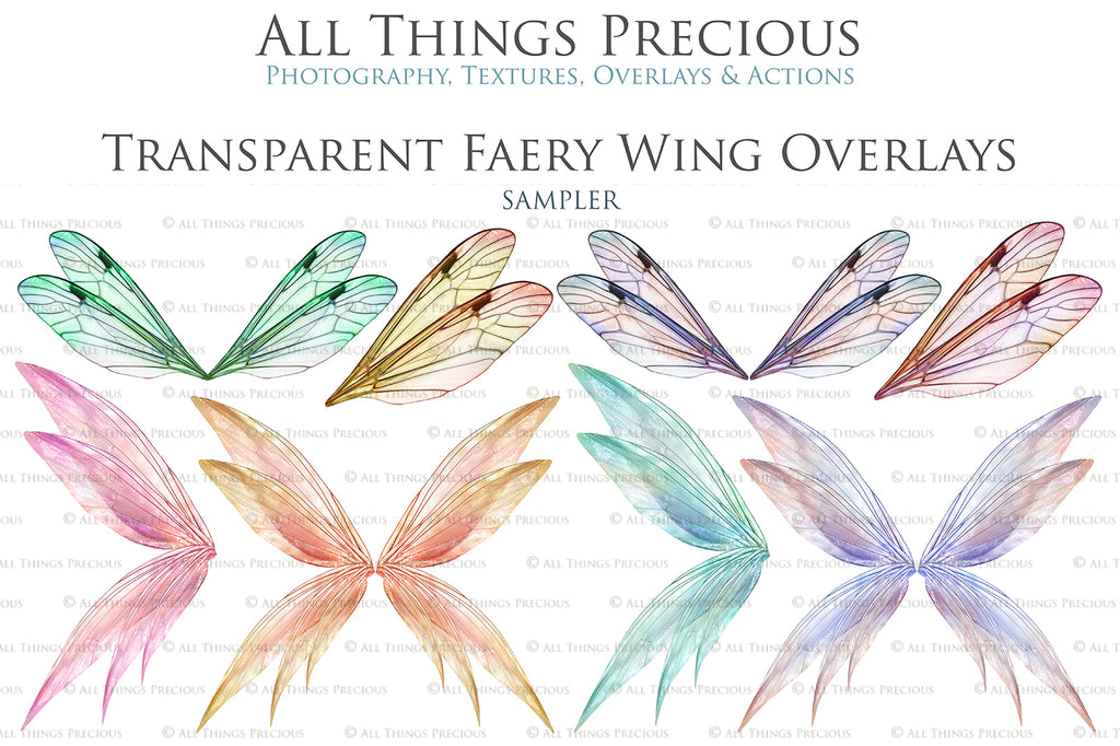 Digital Fairy Wing Overlays clipart. Png transparent see through files for photoshop. Butterfly Angel, Color, Print Photography editing. High resolution, 300dpi. Printable, Photography Graphic design assets, add on stock resources. Magical Scrapbooking design. Fairy Photographer edit. Colorful Big Bundle. ATP Textures.