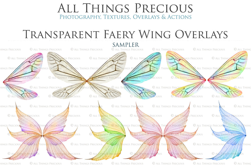 Digital Fairy Wings Overlays clipart. Png transparent see through files for photoshop. Butterfly Angel, Color, Print Photography editing. High resolution, 300dpi. Printable, Photography Graphic design assets, add on stock resources. Magical Scrapbooking design. Faery Photographer edit. Colorful Big Bundle. ATP Textures