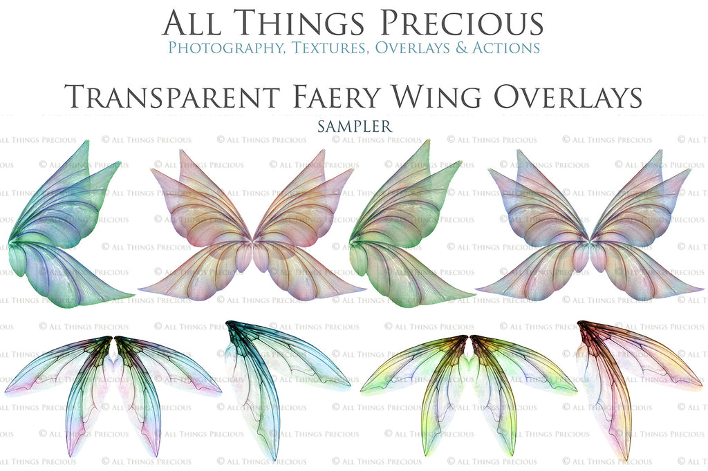 Digital Fairy Wings Overlays clipart. Png transparent see through files for photoshop. Butterfly Angel, Color, Print Photography editing. High resolution, 300dpi. Printable, Photography Graphic design assets, add on stock resources. Magical Scrapbooking design. Faery Photographer edit. Colorful Big Bundle. ATP Textures