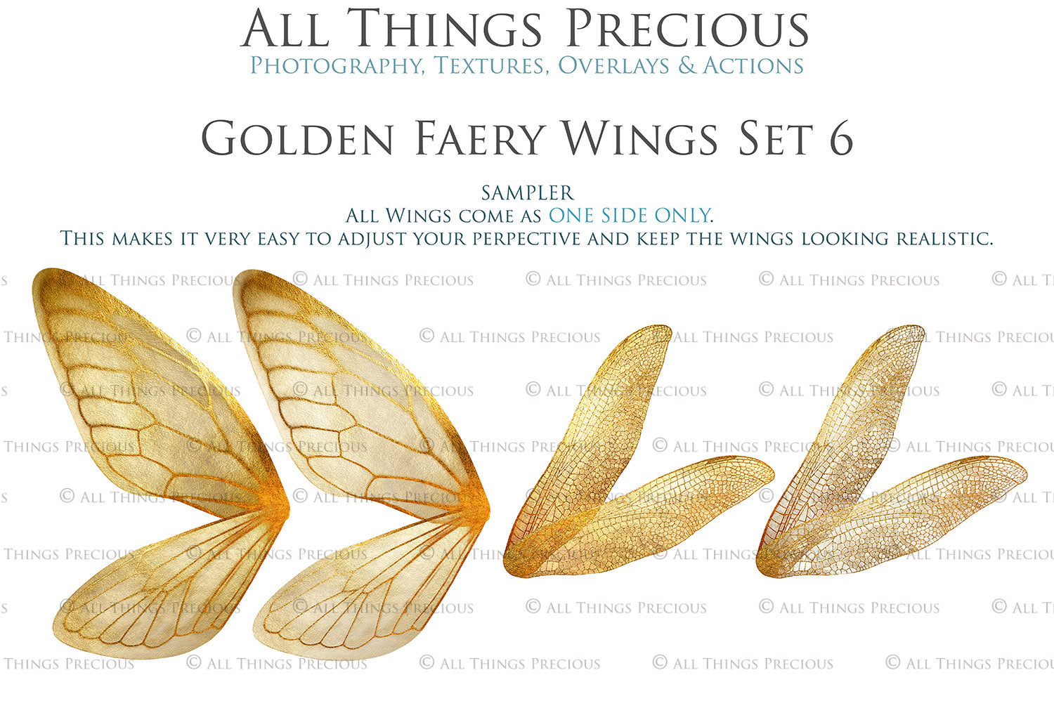 Golden fairy wings, Png overlays for photoshop. High resolution transparent, see through wings. Fairycore, Cosplay, Photographers, Photoshop Edits, Digital overlay for photography. Digital stock and resources. Graphic design. Colourful, Gold, Fantasy Wing Bundle. Assets for Fine Art design. By ATP Textures