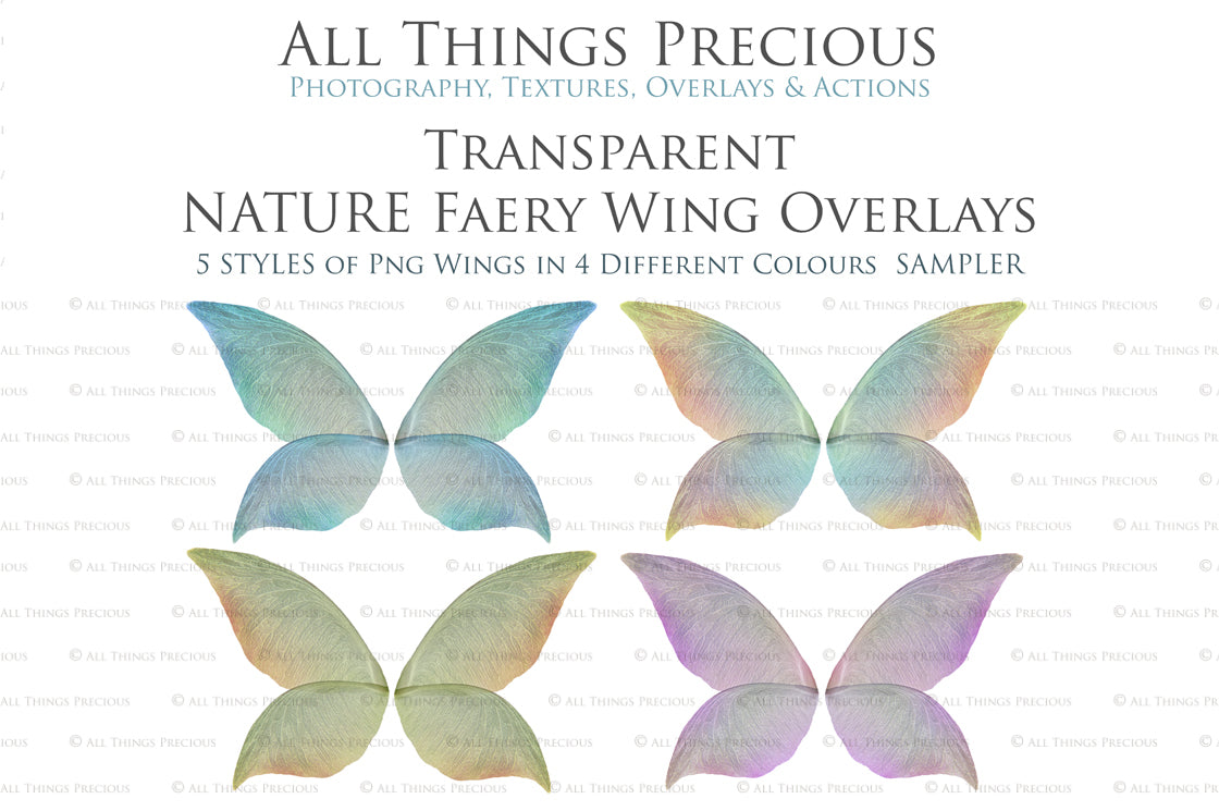 Digital Fairy Wings Overlays clipart. Png transparent see through files for photoshop. Butterfly Angel, Color, Print Photography editing. High resolution, 300dpi. Printable, Photography Graphic design assets, add on stock resources. Magical Scrapbooking design. Faery Photographer edit. Colorful Big Bundle. ATP Textures