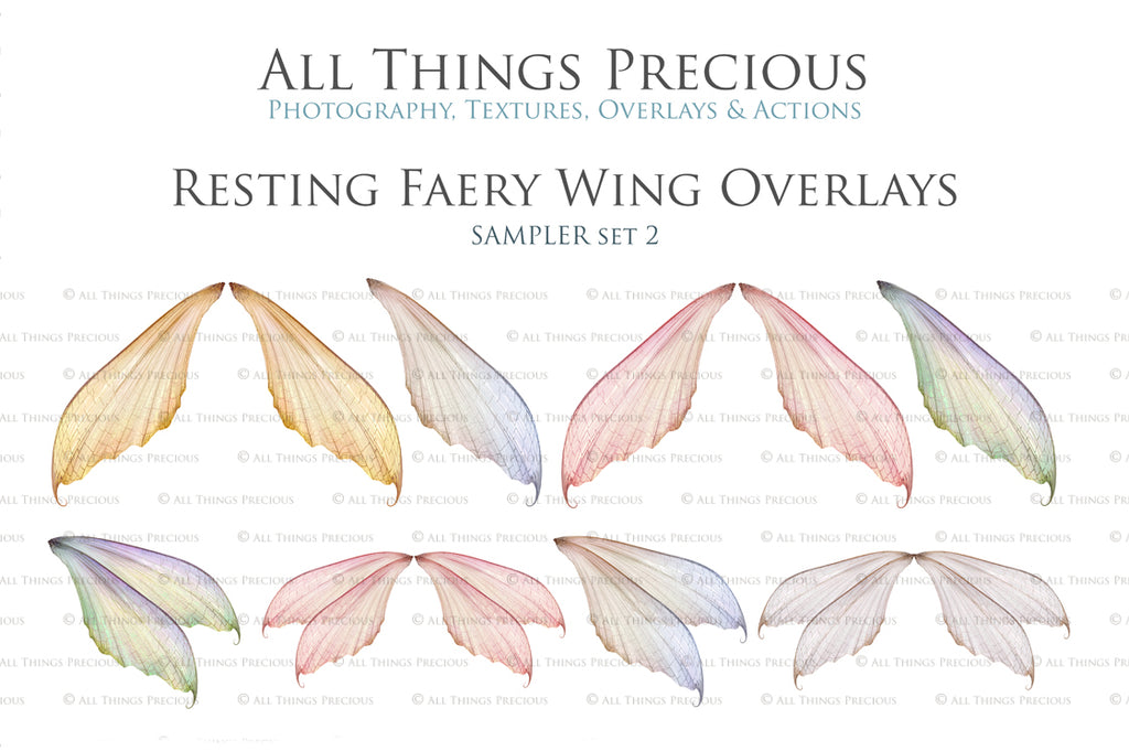 Digital Fairy Wing Overlays clipart. Png transparent see through files for photoshop. Butterfly Angel, Color, Print Photography editing. High resolution, 300dpi. Printable, Photography Graphic design assets, add on stock resources. Scrapbooking design. Fairy Photographer edit. Colorful Big Bundle. ATP Textures.