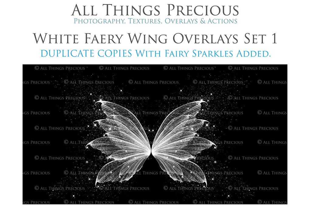 White Sparkling fairy wings, Png overlays for photoshop. High resolution transparent, see through wings. Fairycore, Cosplay, Photographers, Photoshop Edits, Digital overlay for photography. Digital stock and resources. Graphic design. Colourful, Gold, Fantasy Wing Bundle. Assets for Fine Art design. By ATP Textures