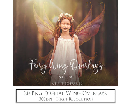 Digital Fairy Wings Overlays clipart. Png transparent see through files for photoshop. Butterfly Angel, Color, Print Photography editing. High resolution, 300dpi. Printable, Photography Graphic design assets, add on stock resources. Magical Scrapbooking design. Faery Photographer edit. Colorful Big Bundle. ATP Textures