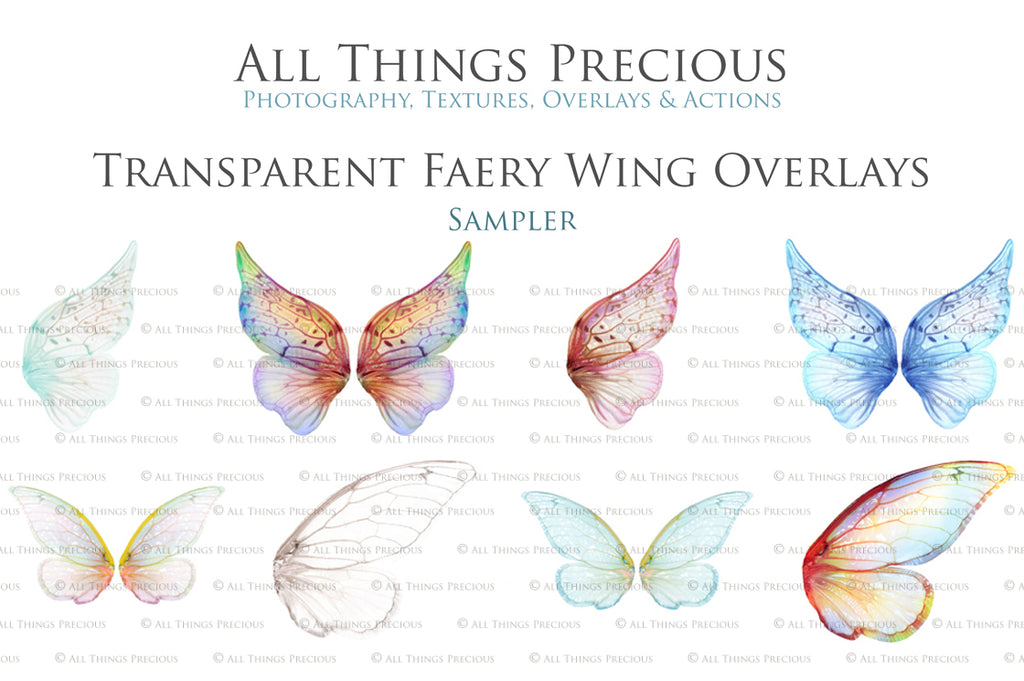 Digital Fairy Wing Overlays clipart. Png transparent see through files for photoshop. Butterfly Angel, Color, Print Photography editing. High resolution, 300dpi. Printable, Photography Graphic design assets, add on stock resources. Magical Scrapbooking design. Fairy Photographer edit. Colorful Big Bundle. ATP Textures.