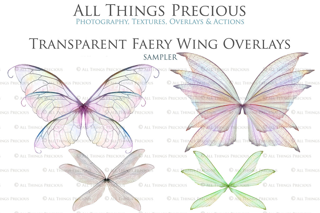 Fairy Wings Overlays For Photography, Photoshop, Digital art and Creatives. Transparent, high resolution wings for photographers. These are gorgeous PNG overlays for fantasy digital art and Child portraiture. colour, White fairy wings. Photo Overlays. Digital download. Graphic effects. ATP Textures