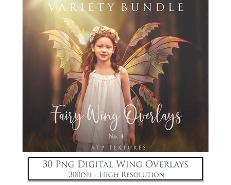 Fairy Wings Overlays For Photography, Photoshop, Digital art and Creatives. Transparent, high resolution wings for photographers. These are gorgeous PNG overlays for fantasy digital art and Child portraiture. colour, White fairy wings. Photo Overlays. Digital download. Graphic effects. ATP Textures