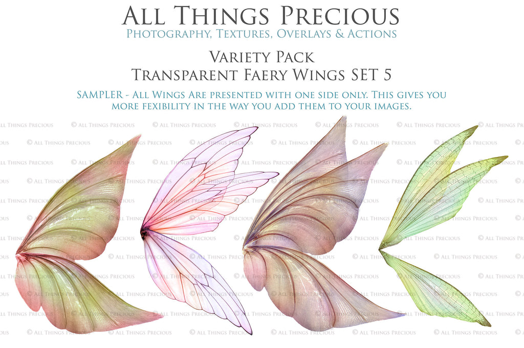 Fairy Wings Overlays For Photography, Photoshop, Digital art and Creatives. Transparent, high resolution wings for photographers. These are gorgeous PNG overlays for fantasy digital art and Child portraiture. colour, White fairy wings. Photo Overlays. Digital download. Graphic effects. ATP Textures