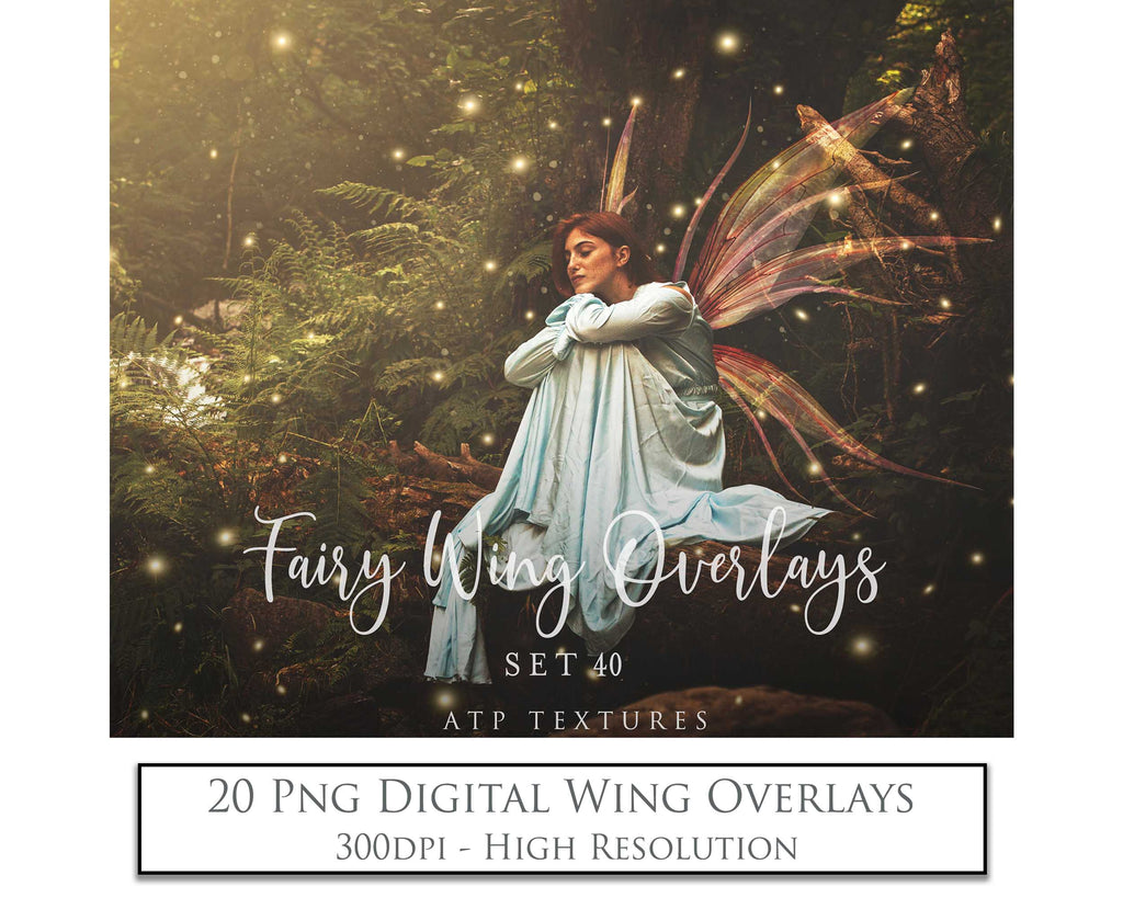 Digital Fairy Wing Overlays clipart. Png transparent see through files for photoshop. Photography editing. High resolution, 300dpi. Printable, Photography Graphic Assets, add on stock resources. Scrapbooking design. Fairy Photographer edit tools. Colourful. ATP Textures. Overlays. Actions, Printable design.