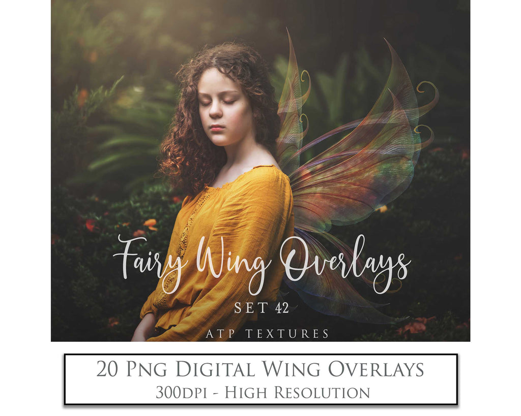 Digital Fairy Wings Overlays clipart. Png transparent see through files for photoshop. Butterfly Angel, Color, Print Photography editing. High resolution, 300dpi. Printable, Photography Graphic design assets, add on stock resources. Magical Scrapbooking design. Faery Photographer edit. Colorful Big Bundle. ATP Textures