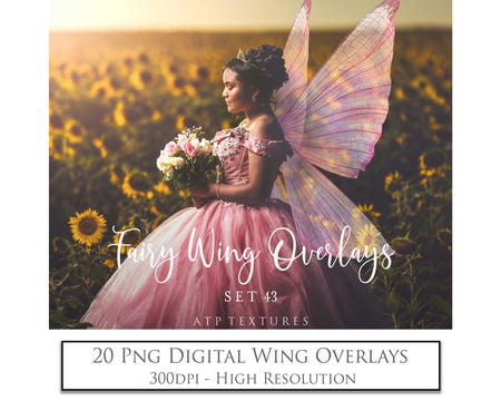 Digital Fairy Wings Overlays clipart. Png transparent see through files for photoshop. Butterfly Angel, Color, Print Photography editing. High resolution, 300dpi. Printable, Photography Graphic design assets, add on stock resources. Magical Scrapbooking design. Faery Photographer edit. Colorful Big Bundle. ATP Textures