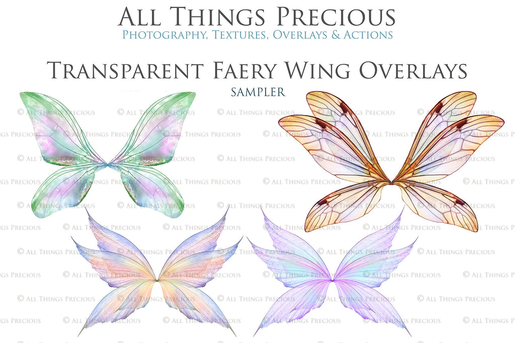 Fairy Wings Overlays For Photography, Photoshop, Digital art and Creatives. Transparent, high resolution wings for photographers. These are gorgeous PNG overlays for fantasy digital art and Child portraiture. colour, White fairy wings. Photo Overlays. Digital download. Graphic effects. ATP Textures