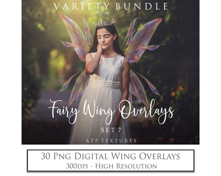 Fairy Wings Overlays For Photography, Photoshop, Digital art and Creatives. Transparent, high resolution wings for photographers. These are gorgeous PNG overlays for fantasy digital art and Child portraiture. colour, White fairy wings. Photo Overlays. Digital download. Graphic effects. ATP Textures