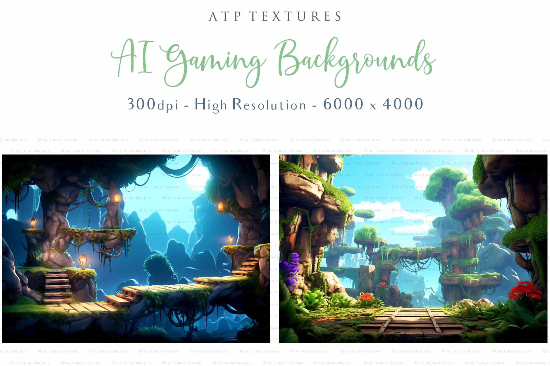 AI digital Background for Scrapbooking, Photographers, Artists and Creatives. Jpeg Gaming Platform Backgrounds. Each file is 300dpi, 4000x6000. In Jpeg format and high resolution.The files average between 7MB to 11MB each.You can print them as a backdrop, digital paper or use as a background for your photography.  ATP Textures