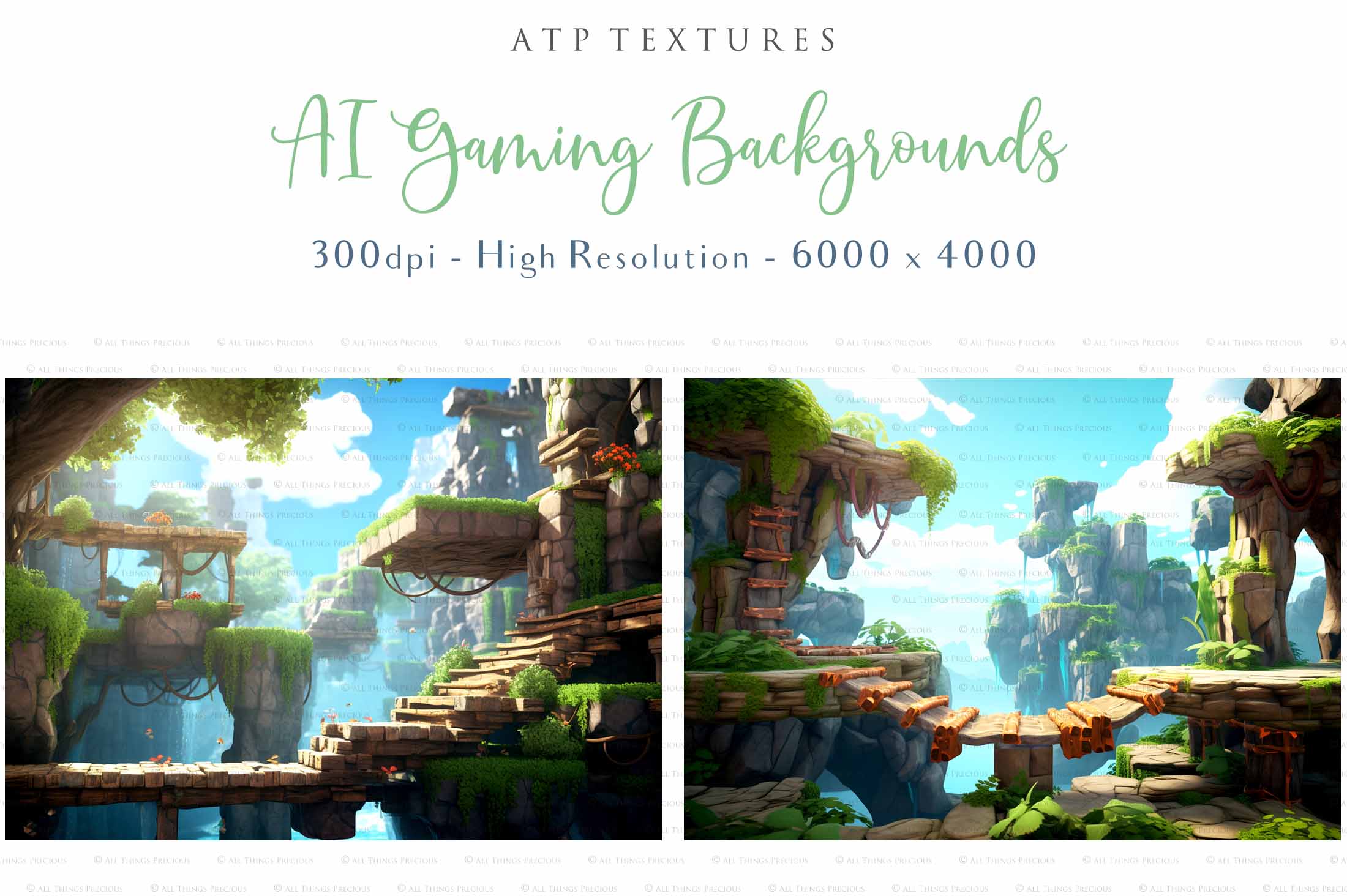 AI digital Background for Scrapbooking, Photographers, Artists and Creatives. Jpeg Gaming Platform Backgrounds. Each file is 300dpi, 4000x6000. In Jpeg format and high resolution.The files average between 7MB to 11MB each.You can print them as a backdrop, digital paper or use as a background for your photography.  ATP Textures