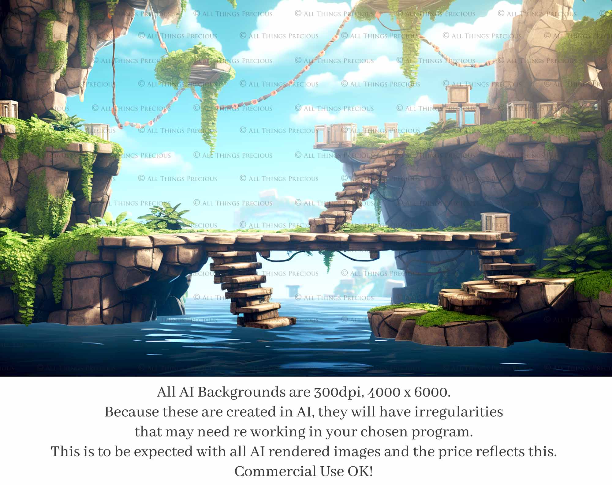 AI digital Background for Scrapbooking, Photographers, Artists and Creatives. Jpeg Gaming Platform Backgrounds. Each file is 300dpi, 4000x6000. In Jpeg format and high resolution.The files average between 7MB to 11MB each.You can print them as a backdrop, digital paper or use as a background for your photography.  ATP Textures