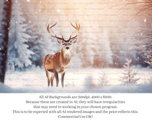 Load image into Gallery viewer, AI digital art for Scrapbooking, Photographers, Artists and Creatives.24 Jpeg Reindeer backgrounds.Each file is 300dpi. All are 4000x6000.They are in Jpeg format and high resolution.The files average between 7MB to 11MB each.You can print them as a backdrop, use as digital paper or a background for your photography.
