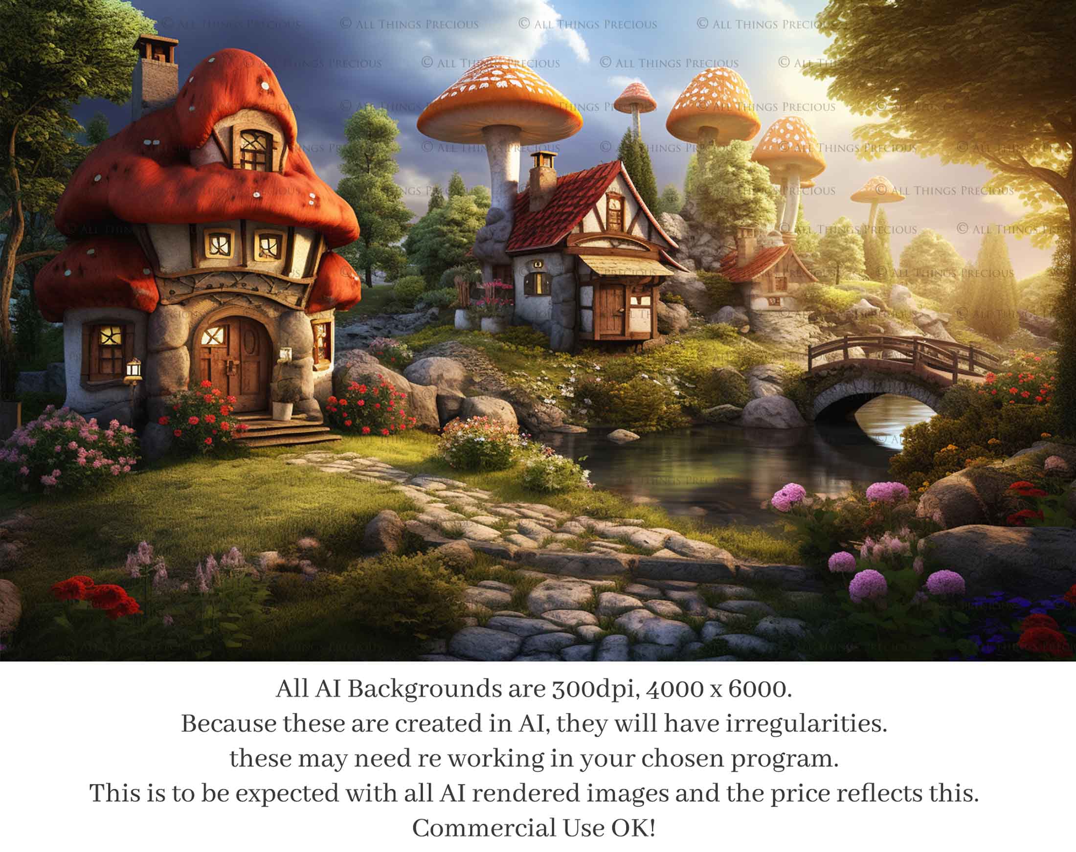 AI Digital - 30 FAIRYLAND VILLAGE BACKGROUNDS - Set 1