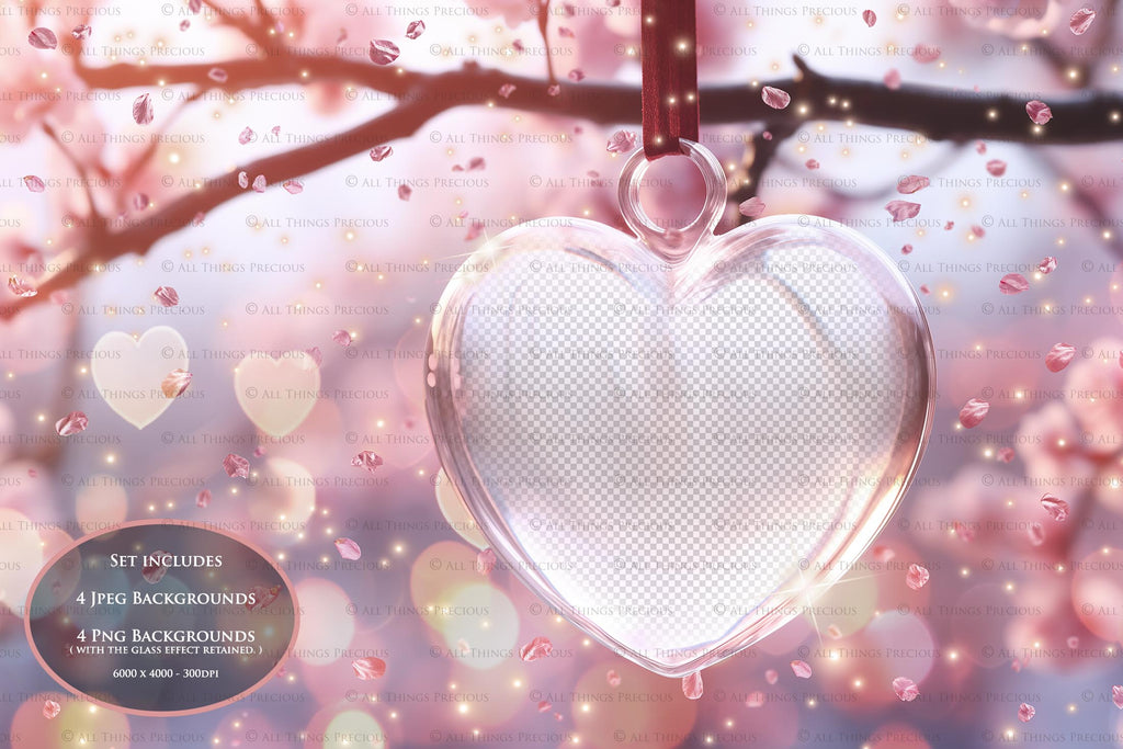 Valentines, Newborn, Wedding Announcement PSD template and Overlays. Digital Background, with Glows and petals. The heart shaped globe is transparent, perfect for you to add your own images and retain the glass globe effect.This file is 6000 x 4000, 300dpi. Photography, Scrapbooking, Png, Jpeg, Psd. ATP Textures.