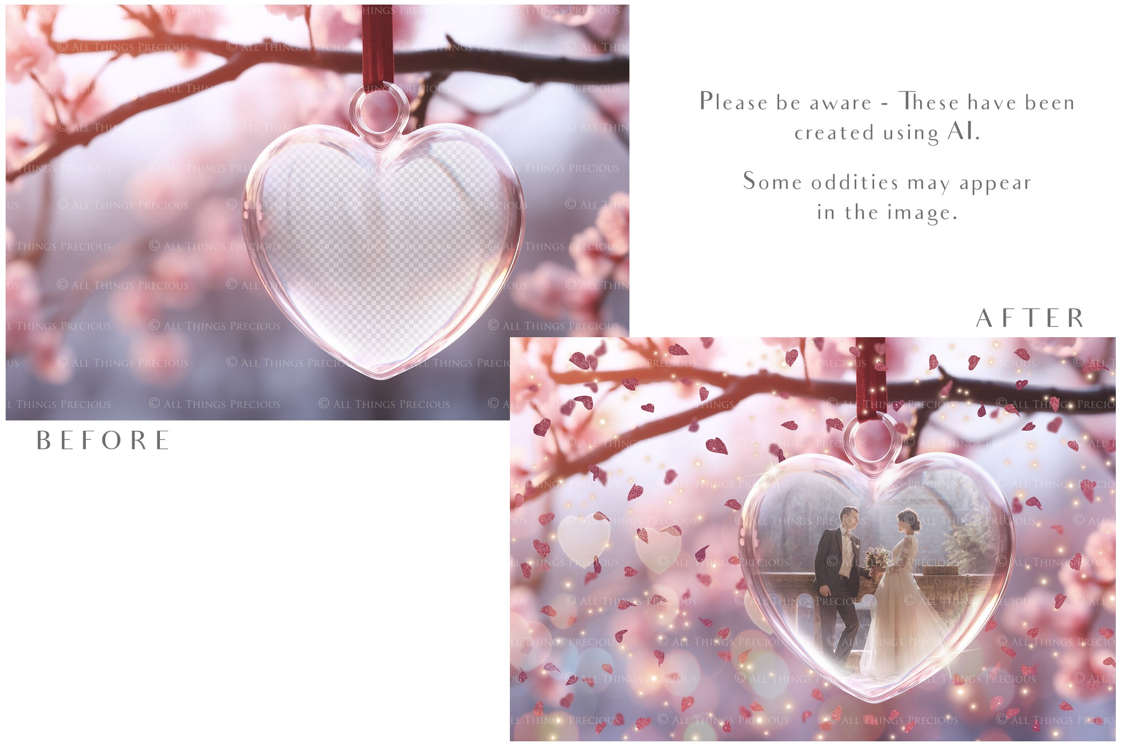 Valentines, Newborn, Wedding Announcement PSD template and Overlays. Digital Background, with Glows and petals. The heart shaped globe is transparent, perfect for you to add your own images and retain the glass globe effect.This file is 6000 x 4000, 300dpi. Photography, Scrapbooking, Png, Jpeg, Psd. ATP Textures.