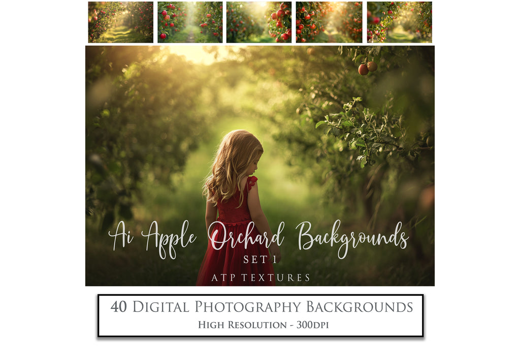 Apple Orchard Digital backgrounds for Photographers. ATP Textures.