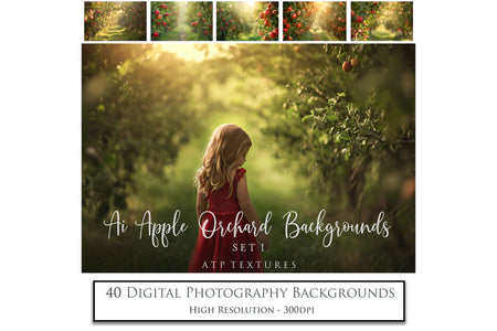 Apple Orchard Digital backgrounds for Photographers. ATP Textures.