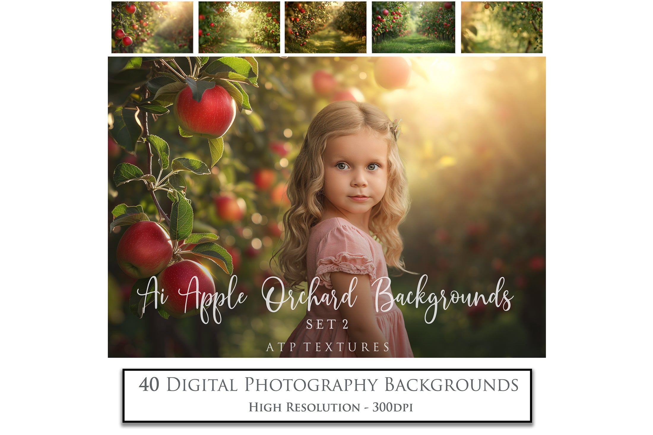 Apple Orchard Digital Background for Photographers. Fine Art Photo Backdrop. Add to your images for a dramatic sky effect. Each Digital file is 300dpi. These are in Jpeg format and high resolution. Find more at ATP Textures store.