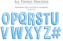 Load image into Gallery viewer, FOIL BALLOON LETTERS Clipart - BLUE - FREE DOWNLOAD

