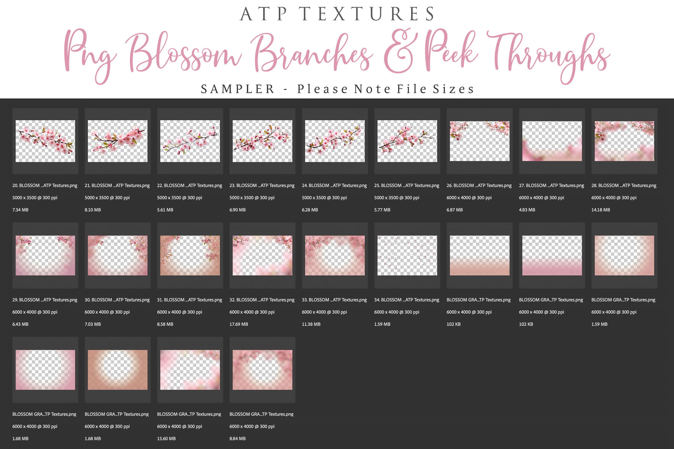 Blossom Branches overlays for photography and digital scrapbooking. Png Peek Throughs and petals. High resolution, leaves, autumn overlays, Spring overlay, photo overlays by ATP textures.