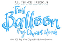 Load image into Gallery viewer, FOIL BALLOON WORD Clipart - BLUE - FREE DOWNLOAD
