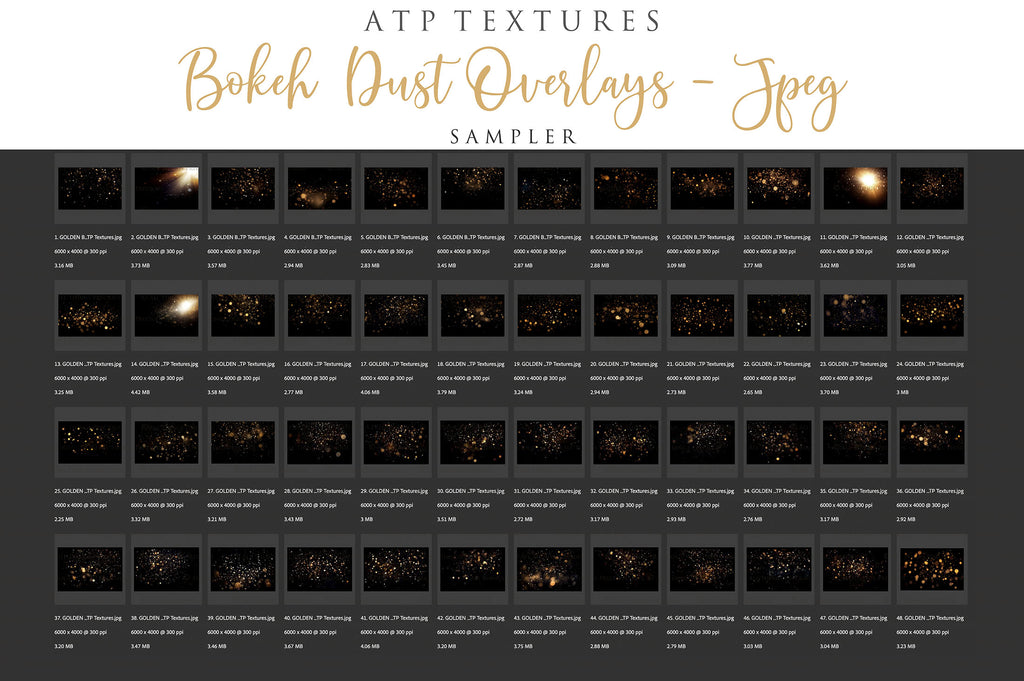 100 Particle and Bokeh Dust Overlays Graphic effects for editing. These are in Jpeg format. Print in a large size without altering the overall quality. High resolution Digital file Download. Dust motes, lighting Add ons. ATP Textures.