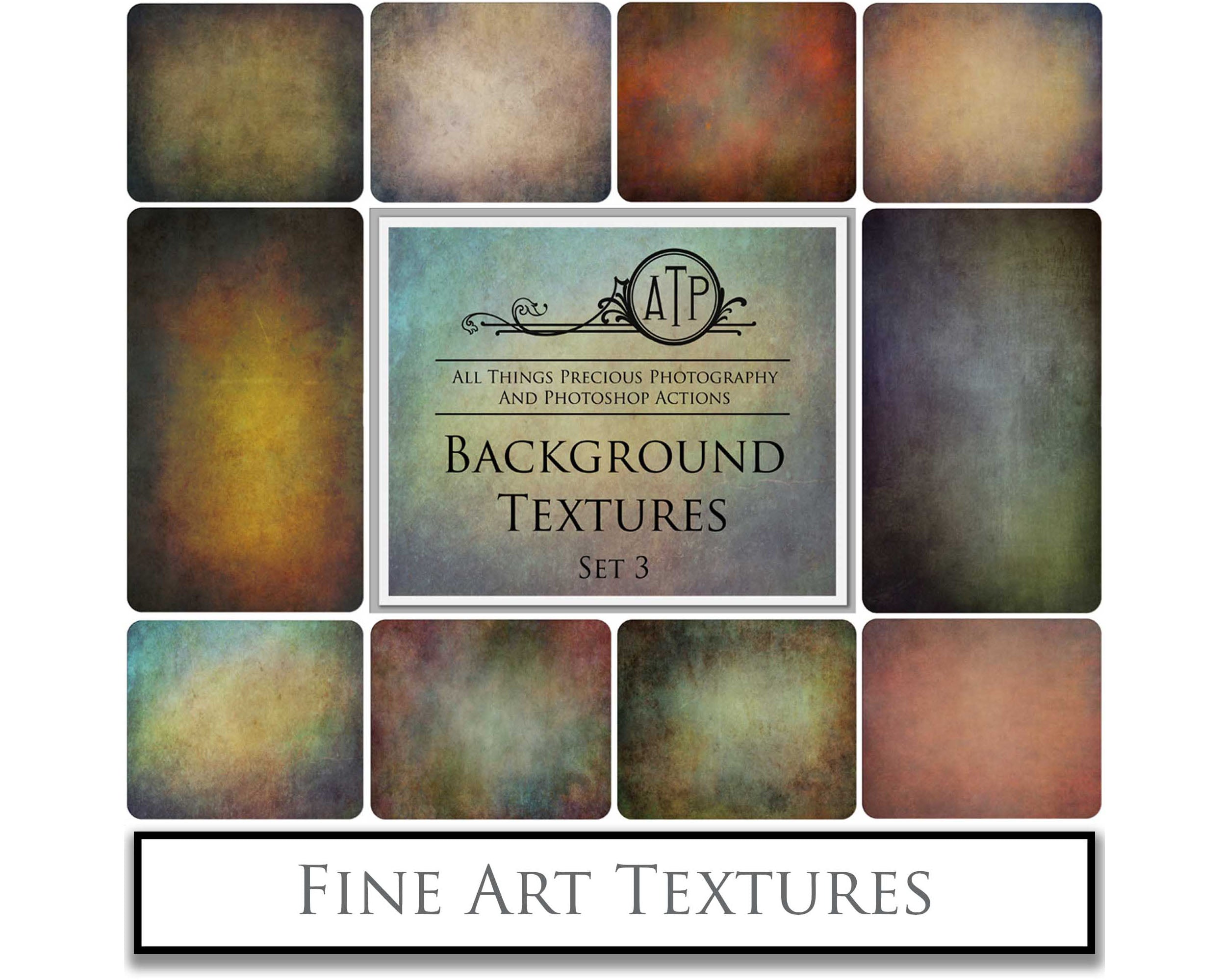 Fine Art Textures. For photography or print as backdrops. High resolution download files. Grunge, Warm, Light, Digital Add Ons. Canvas, Dark, Painterly, Color design. Digital Background Jpeg overlay. Printable Wall Art, Photoshop editing Graphic Assets. by ATP textures.