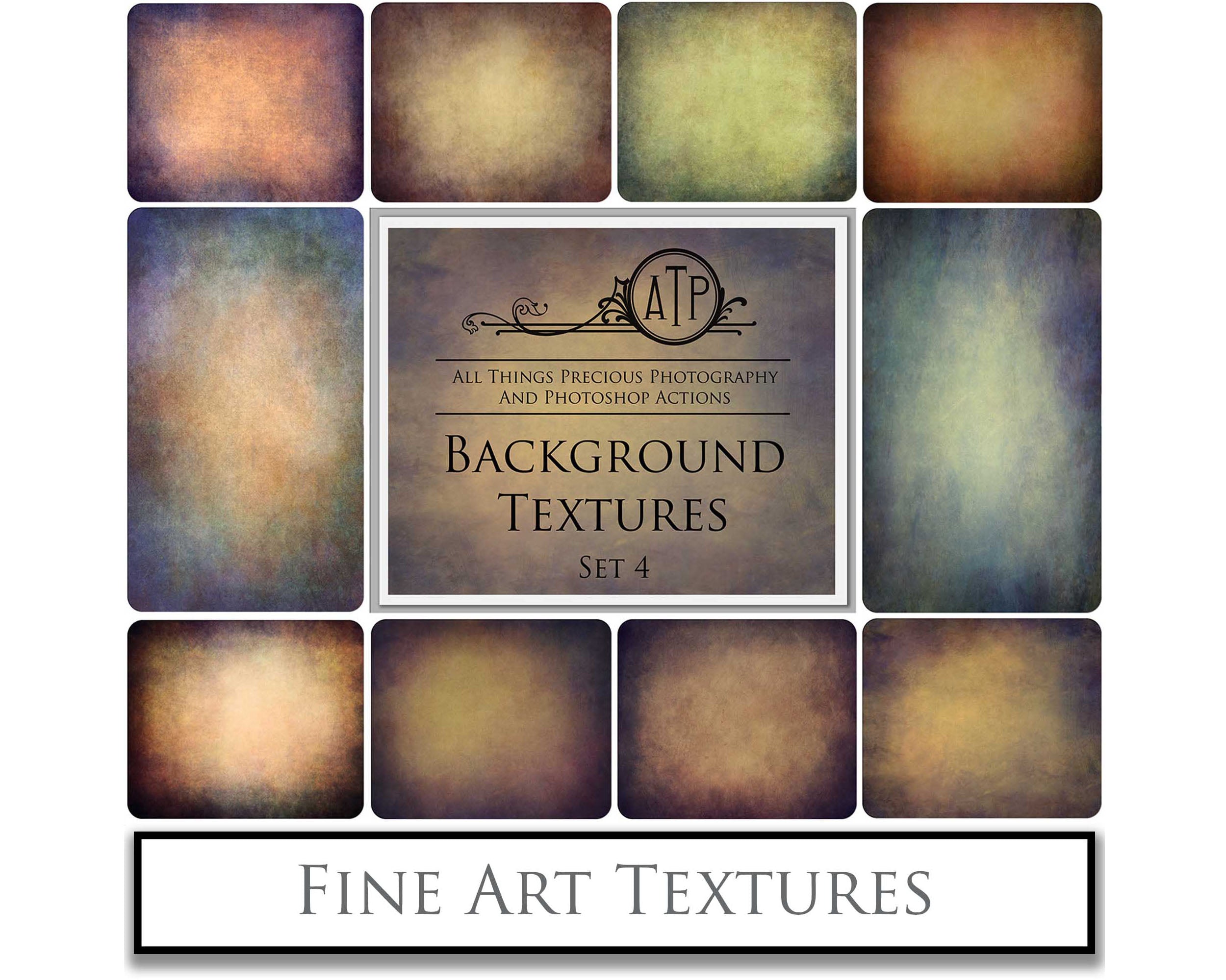 Fine Art Textures. For photography or print as backdrops. High resolution download files. Grunge, Warm, Light, Digital Add Ons. Canvas, Dark, Painterly, Color design. Jpeg overlay. photoshop editing graphic assets. by ATP textures.