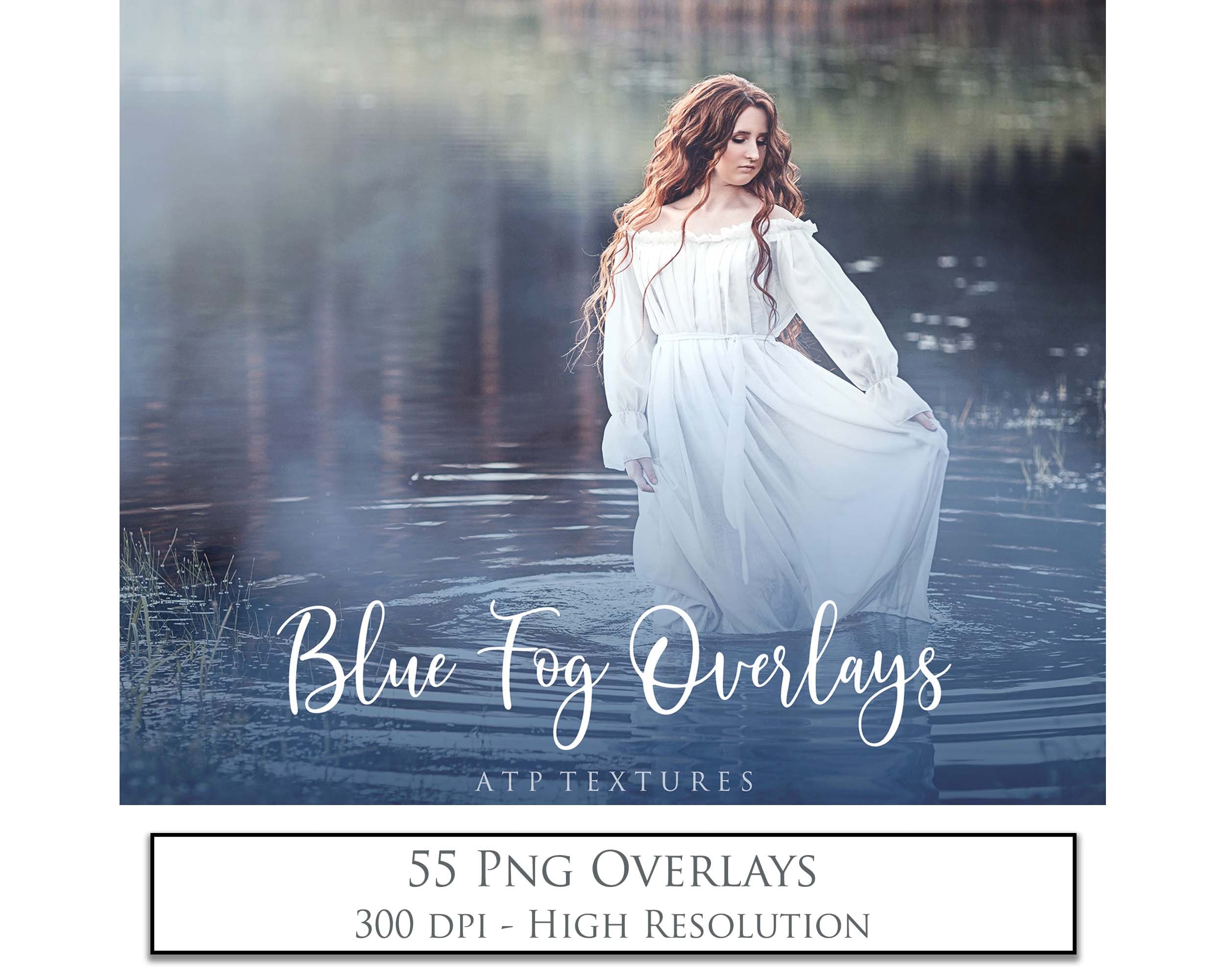 Blue fog overlays in png. Digital overlays for photography editing in photoshop. Graphic Effects and assets. lighting Add ons. ATP Textures.